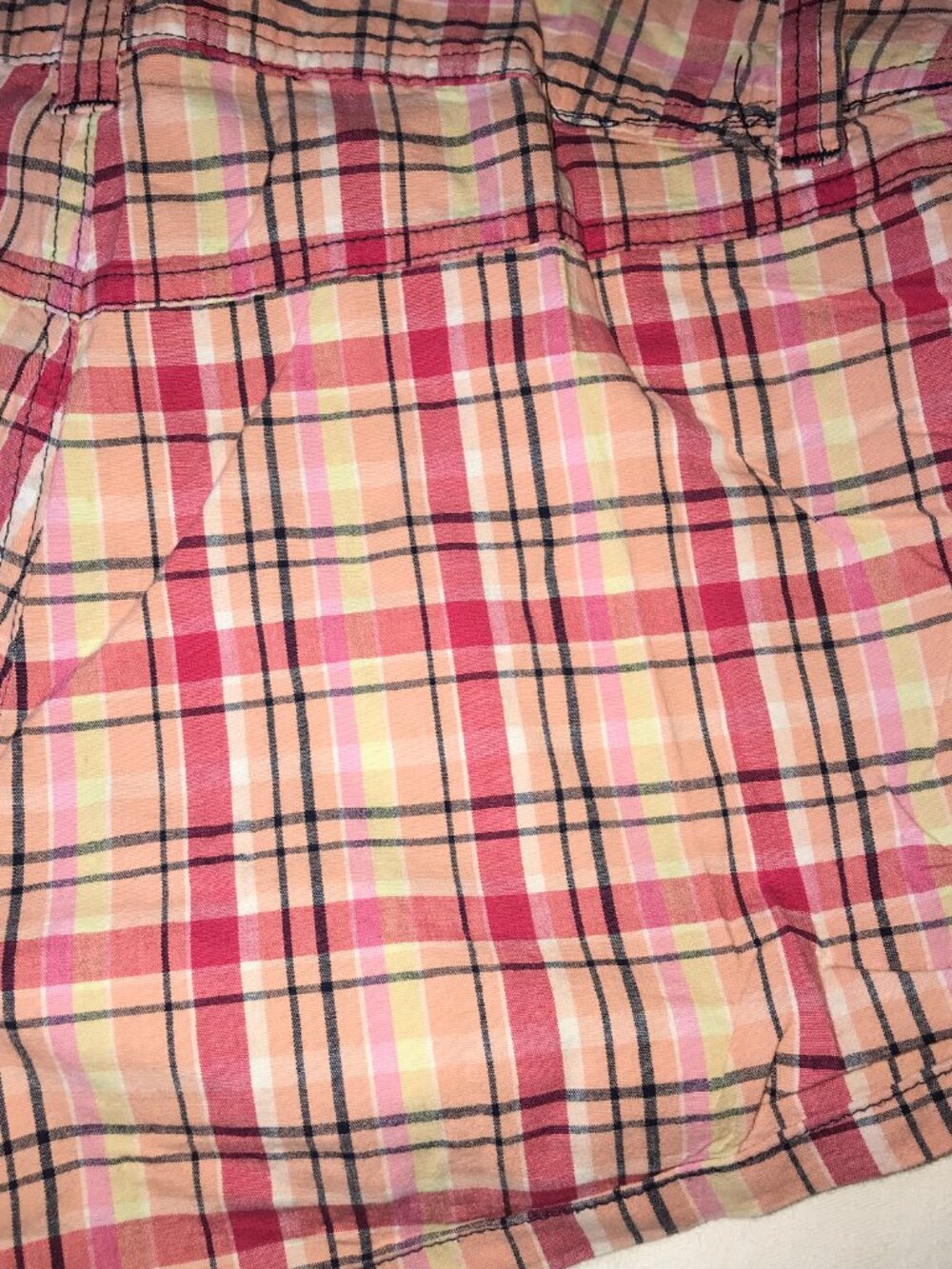 Zoey Beth Pink Plaid Shorts Drawstring Sides - Picture 5 of 7